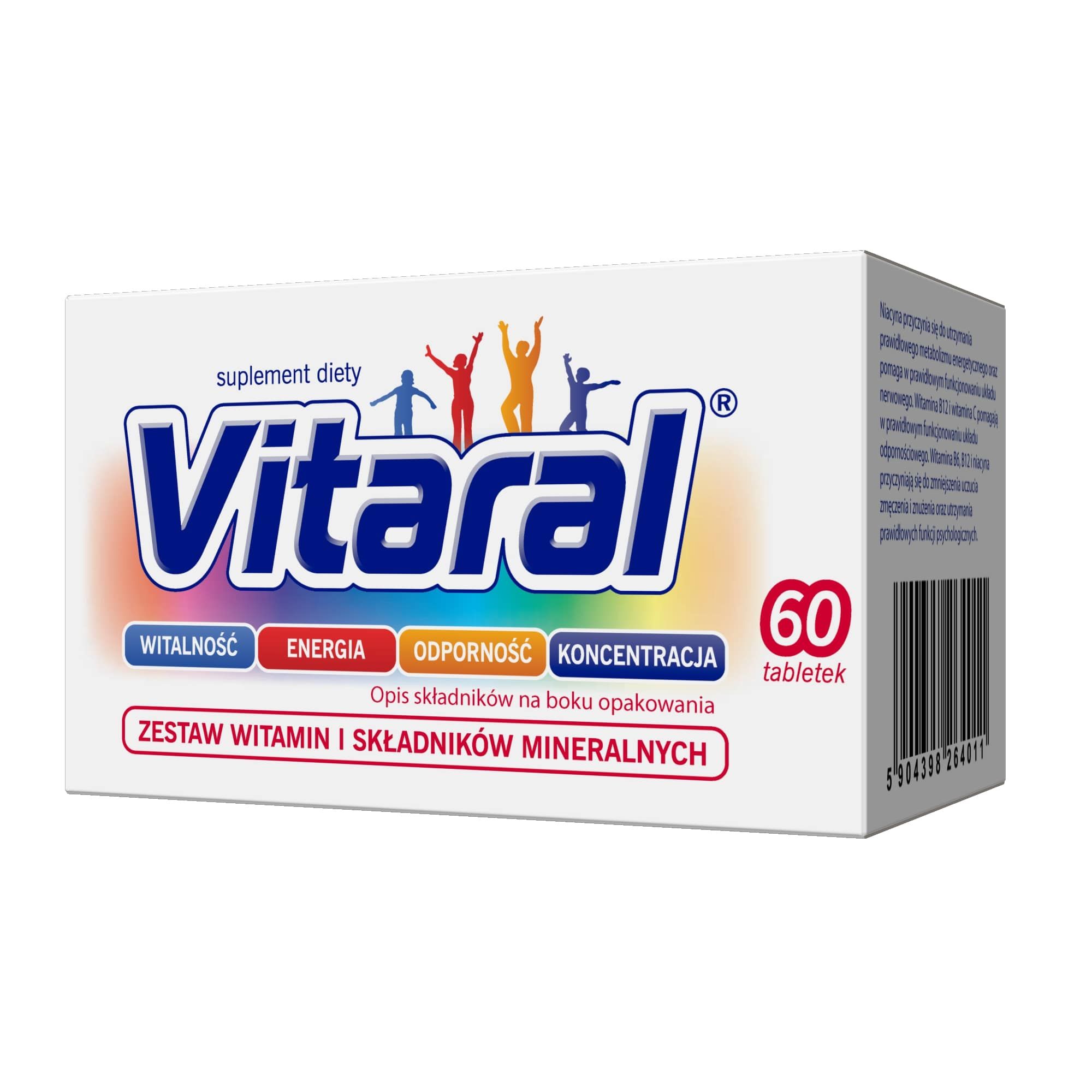 Мультивитамины Vitaral, 11 витаминов и 8 минералов, с рутином, таблетки