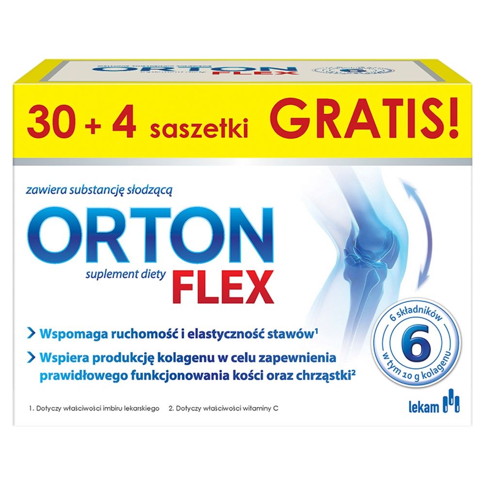 Коллаген и глюкозамин Orton Flex, для суставов, порошок, вкус чёрная смородина, 34 саше