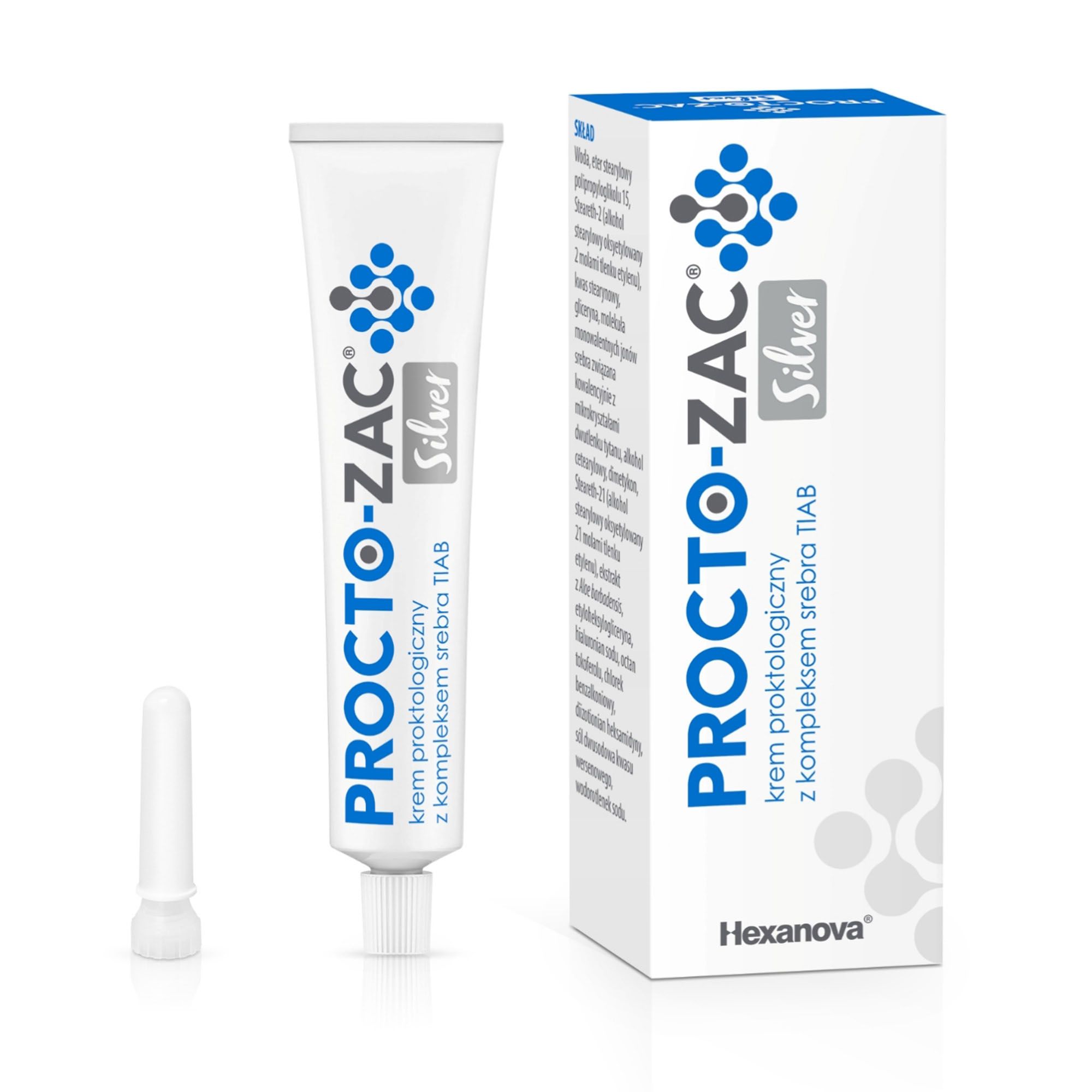 Проктологический крем Procto-Zac Silver с гиалуроновой кислотой и алоэ, 25 мл