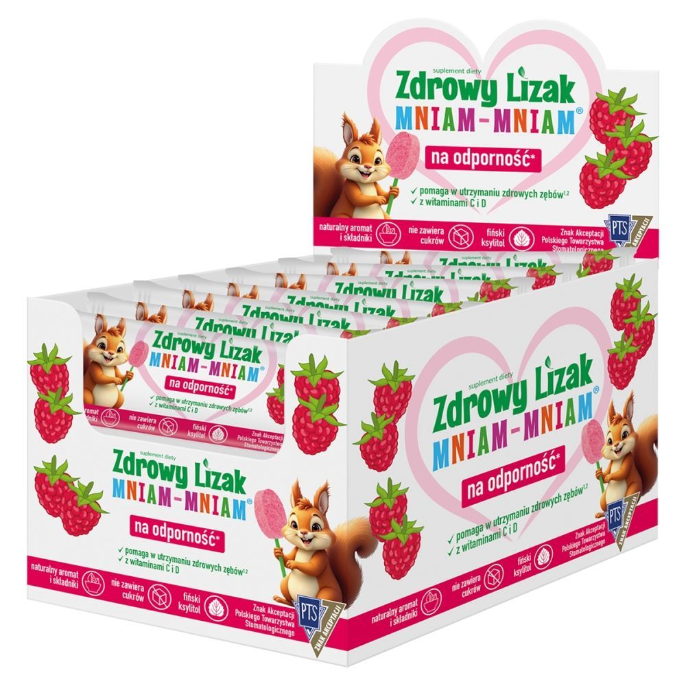 Леденцы с витаминами Starpharma Zdrowy Lizak Mniam-Mniam, малина, 40 шт — фото 2