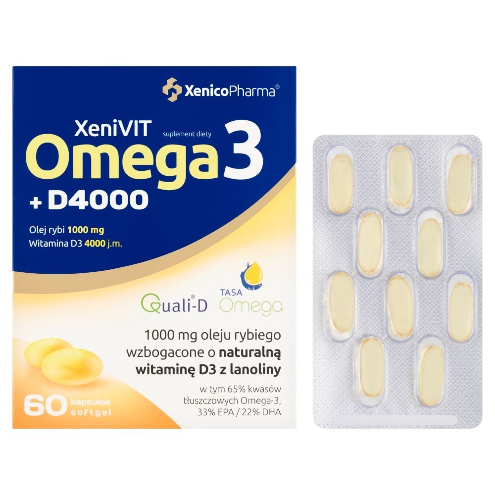 Омега-3 и витамин D3 Xenico Bio Omega3 + D4000, 4000 МЕ, 60 капсул — фото 2