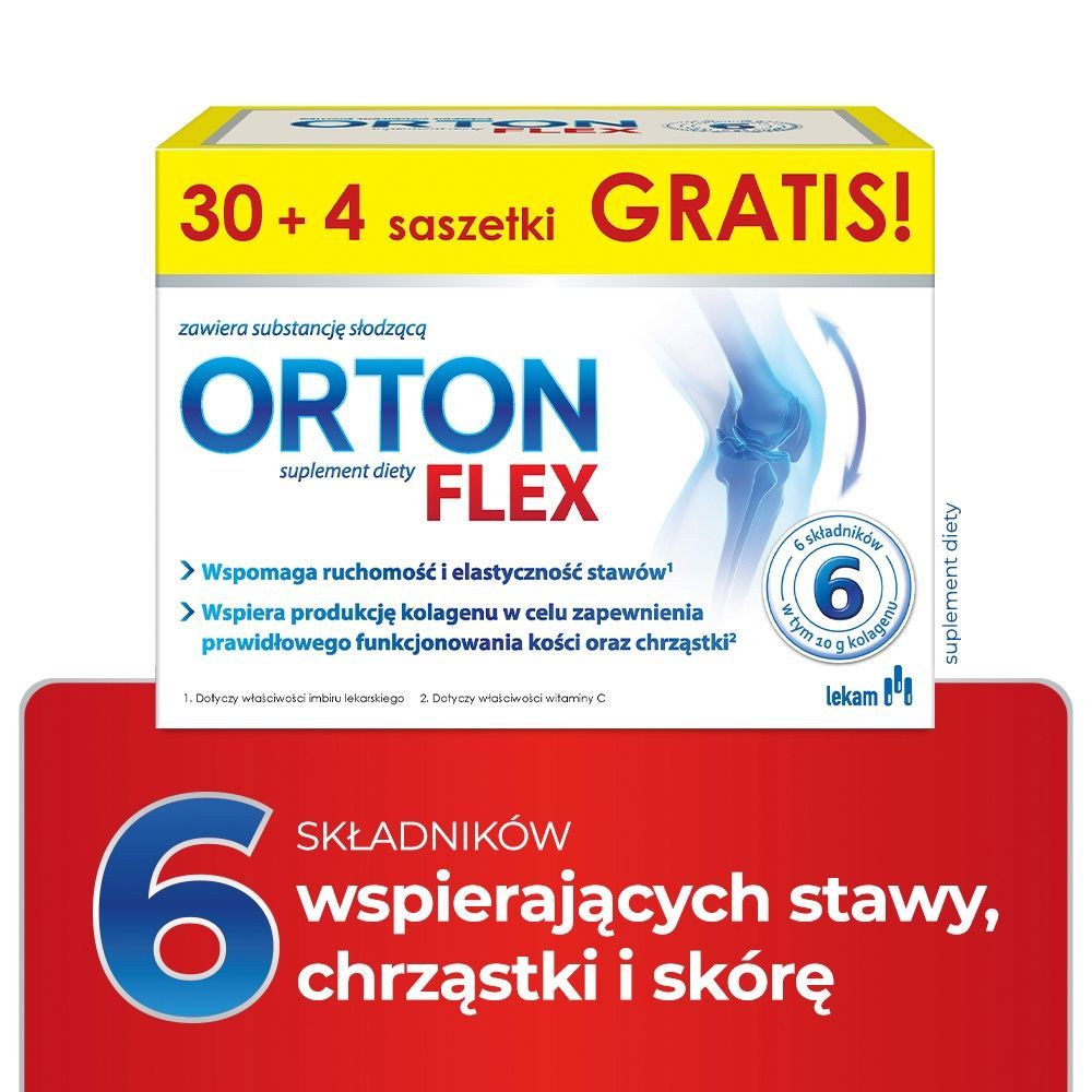 Коллаген и глюкозамин Orton Flex, для суставов, порошок, вкус чёрная смородина, 34 саше — фото 3