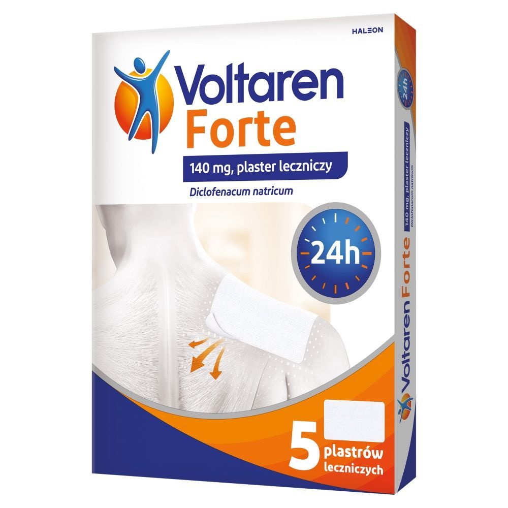Диклофенак Voltaren Forte 140 мг, лечебный пластырь, 5 штук — фото 3