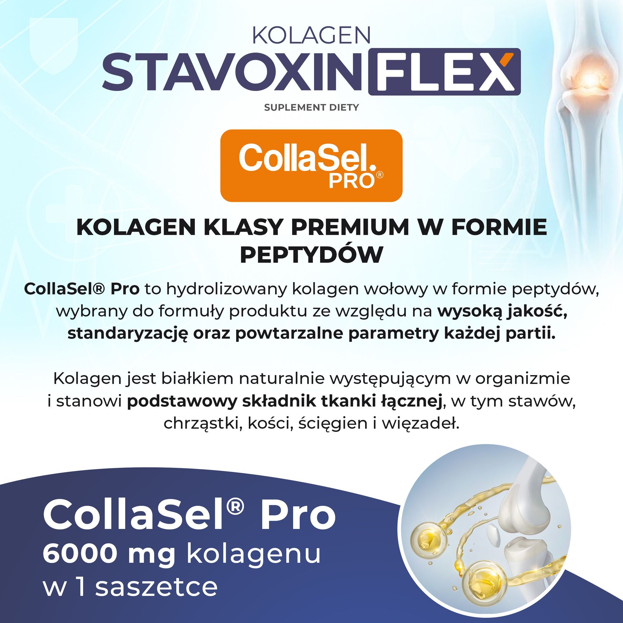 Коллаген Domowa Apteczka Stavoxin Flex 6000 мг, для суставов, лимон, 30 саше — фото 4