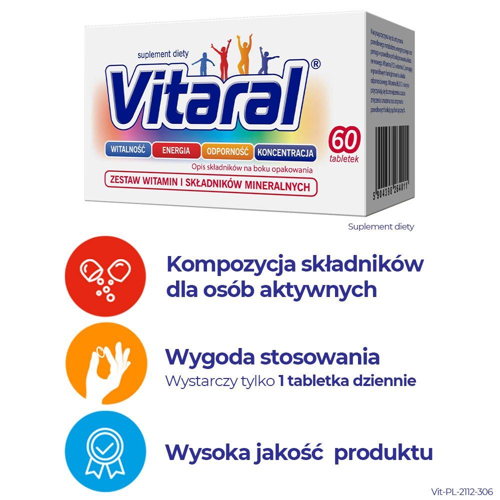 Мультивитамины Vitaral, 11 витаминов и 8 минералов, с рутином, таблетки — фото 6