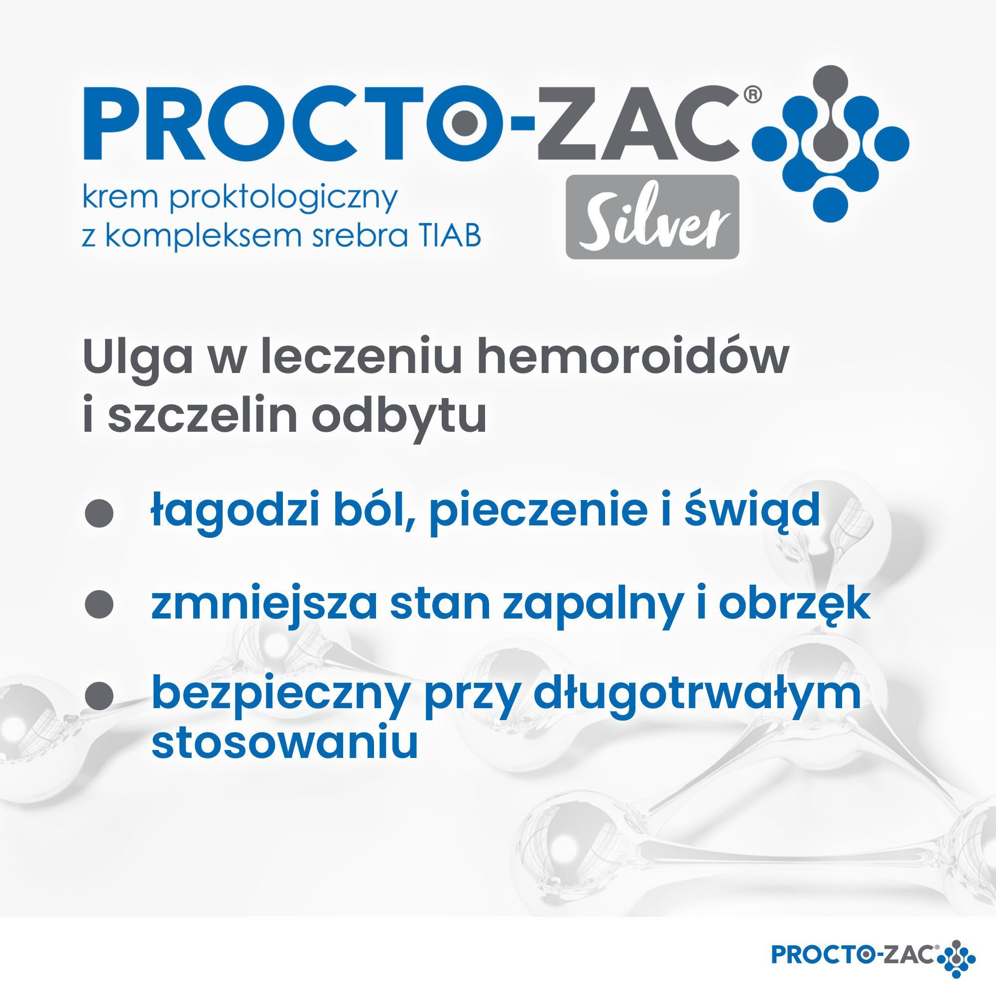 Проктологический крем Procto-Zac Silver с гиалуроновой кислотой и алоэ, 25 мл — фото 5