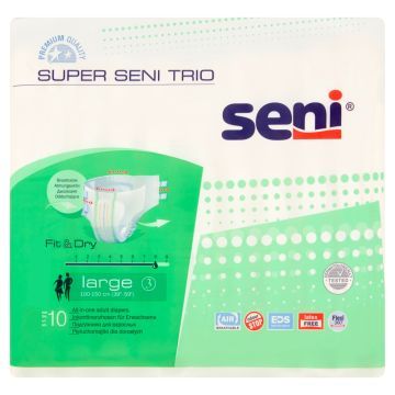Seni Super Trio, pieluchomajtki dla dorosłych, rozmiar L, 10 szt.