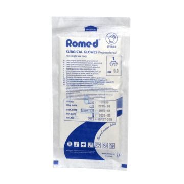 Rekawiczki chir.Romed,lat,jal,pudr,r.6,1para