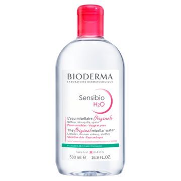 Bioderma Sensibio H20, woda micelarna do oczyszczania twarzy i demakijażu, 500 ml
