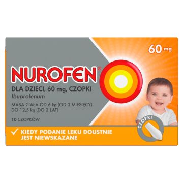 Nurofen dla dzieci, 60 mg, czopki, 10 szt.