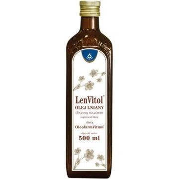 LenVitol olej lniany,tlocz.na zimno,(LenVitol budwig.),500ml