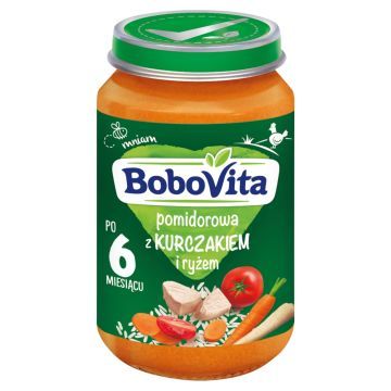 BoboVita, pomidorowa z kurczakiem i ryżem, 6 m+, 190 g