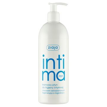 Ziaja Intima, kremowy płyn do higieny intymnej regenerująco-łagodzący, 500 ml