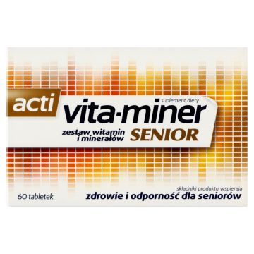Acti vita-miner Senior (Vita miner Senior), drażetki dla osób po 50 roku życia, 60 szt.