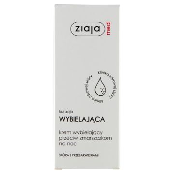 Ziaja Med Kuracja Wybielająca, krem wybielający przeciw zmarszczkom na noc, 50 ml
