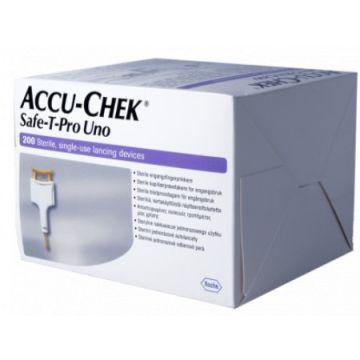 Accu-Chek Safe T Pro Uno, nakluwacz,jednoraz.uzyt, 200szt