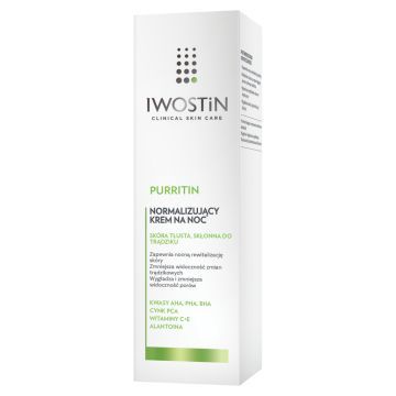 Iwostin Purritin, krem reduktor niedoskonałości na noc, 40 ml