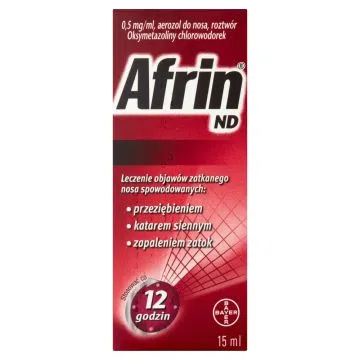 Afrin ND, 0,5 mg/ml, aerozol do nosa, 15 ml