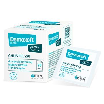 Demoxoft Clean, chusteczki do specjalistycznej higieny powiek, 20 szt.