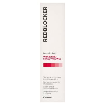 RedBlocker, krem do skóry wrażliwej i naczynkowej, na noc, 50 ml