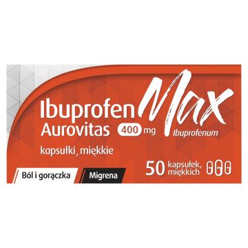 Ibuprofen MAX Aurovitas, 400 mg, kaps.miękkie, 50 szt