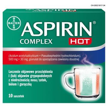 Aspirin Complex Hot, 500 mg+30 mg,gran.d/sp.zaw.dou.,10 szt