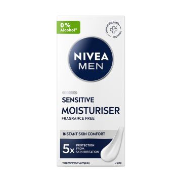 Nivea For Men, krem, lagodz.,nawilz.,Sensitive, 75 ml