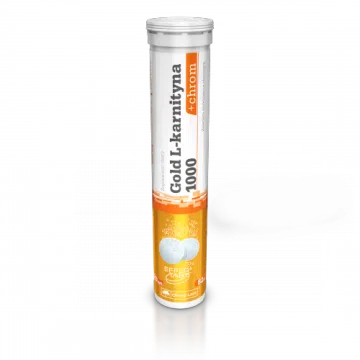 Olimp Gold L-Karnityna + chrom, tabletki musujące, smak pomarańczowy, 20 szt.