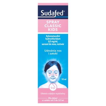 Sudafed XyloSpray dla dzieci, 0,5 mg/ml, aerozol do nosa, 10 ml