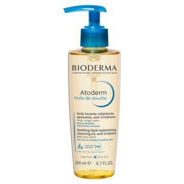 Bioderma Atoderm, nawilżający olejek, do kąpieli, pod prysznic, 200 ml