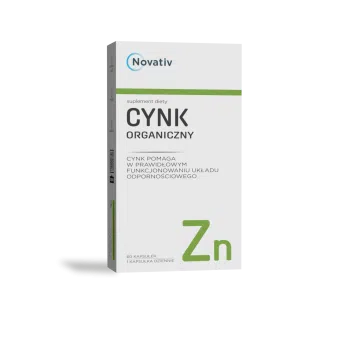 Novativ Cynk Organiczny, kapsułki, 60 sztuk
