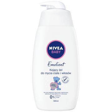 Nivea Baby, Emolient Kojący żel do mycia ciała i włosów, 500 ml