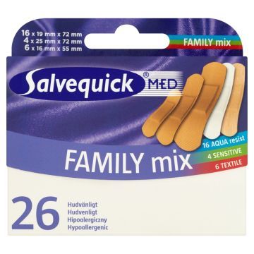 Salvequick Med, Family Mix, plastry, 26 szt.