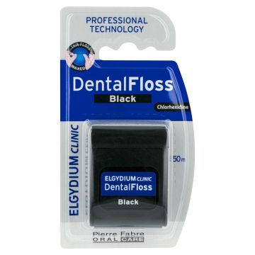 Elgydium Clinic Dental Floss, nić dentystyczna czarna, 50 m