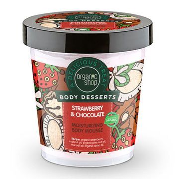 Organic Shop, mus,do ciala,nawilz,truskawki i czekol, 450 ml