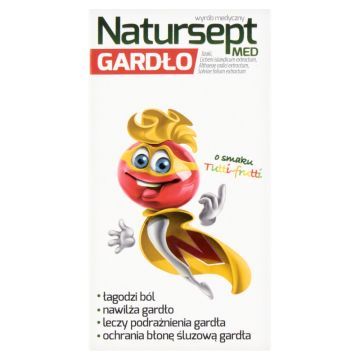Natursept MED gardło, lizaki o smaku tutti-frutti, 6 szt.