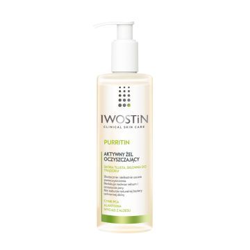 Iwostin Purritin, aktywny żel do mycia twarzy, skóra tłusta i trądzikowa, 300 ml