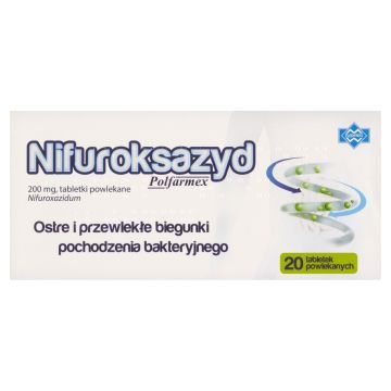 Nifuroksazyd Polfarmex, 200 mg, tabl.powl., 20 szt