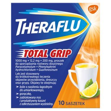 Theraflu Total Grip, prosz.d/sp.roztw.doustn., 10 sasz.