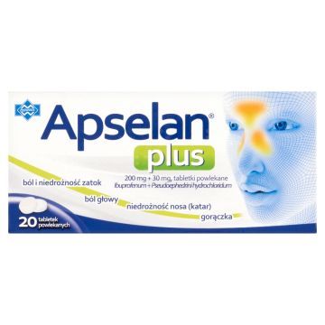 Apselan Plus, 200 mg + 30 mg, tabletki powlekane, 20 szt.
