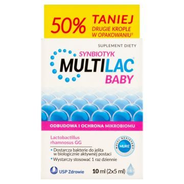 Multilac Baby, krople, synbiotyk, 5 ml x 2 op.,PROM.755/20