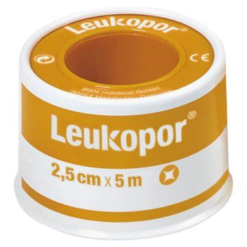 Leukopor, plaster przylepiec w rolce, rozmiar 2,5 cm x 5 m, 1 szt.