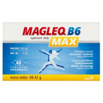 Magleq B6 Max, tabletki powlekane, 45 szt.
