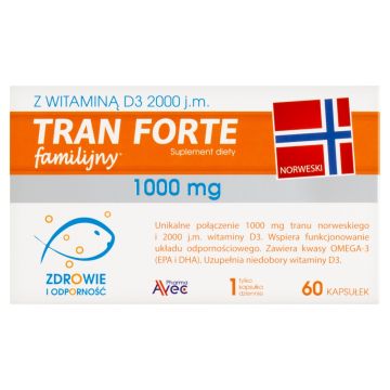 Tran familijny Forte, kapsułki, 60 szt.