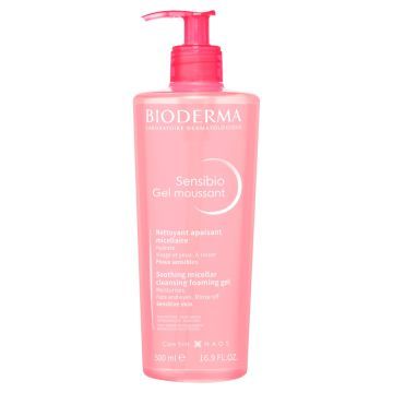 Bioderma Sensibio Gel, łagodzący żel micelarny do oczyszczania twarzy, 500 ml