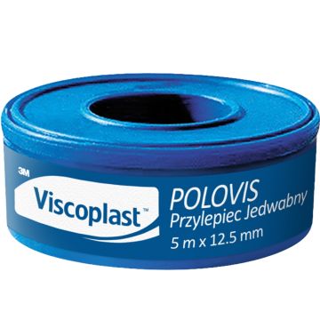 Viscoplast Polovis, przylepiec jedwabny, 5 m x 12,5 mm, 1 rolka