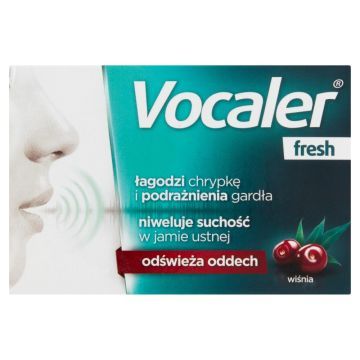 Vocaler Fresh, pastylki do ssania, smak wiśniowy, 12 szt.