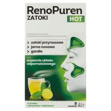 RenoPuren Zatoki Hot, proszek, smak cytrynowo-miętowy, 8 saszetek