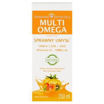 MultiOmega, płyn, smak owoców tropikalnych, 250 ml