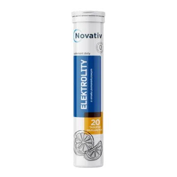 Novativ Elektrolity, tabletki musujące o smaku pomarańczowym, 20 sztuk